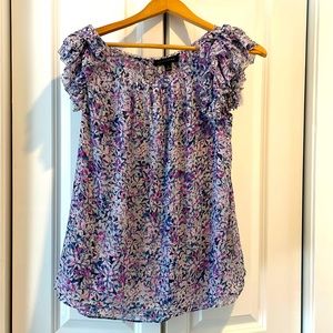 Pink & Purple Banana Republic Ruffle sleeve top.
